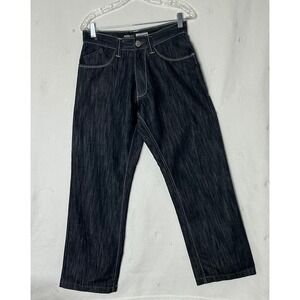 Southpole Wide Leg Jeans Y2K Streetwear  Dark Wash Contrast Stitch Skater 29